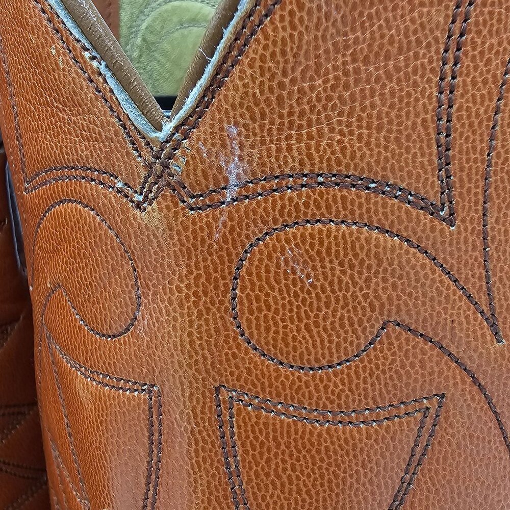 Kangaroo Exotic Bona Allen Cowboy Boots Mens 8D Rust Orange Leather Western 8268 - Picture 13 of 16